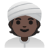 👳🏿 person wearing turban: dark skin tone display on Google